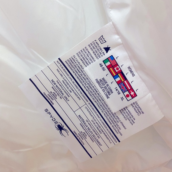 SPYDER women’s puffer jacket coat Snow White size L - Picture 4 of 4